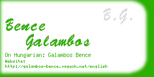 bence galambos business card